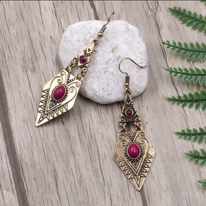 New Heart Scrolled Fish hook Dangle Earrings